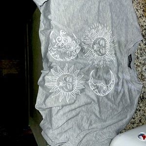 Light grey super cropped SHEIN top.